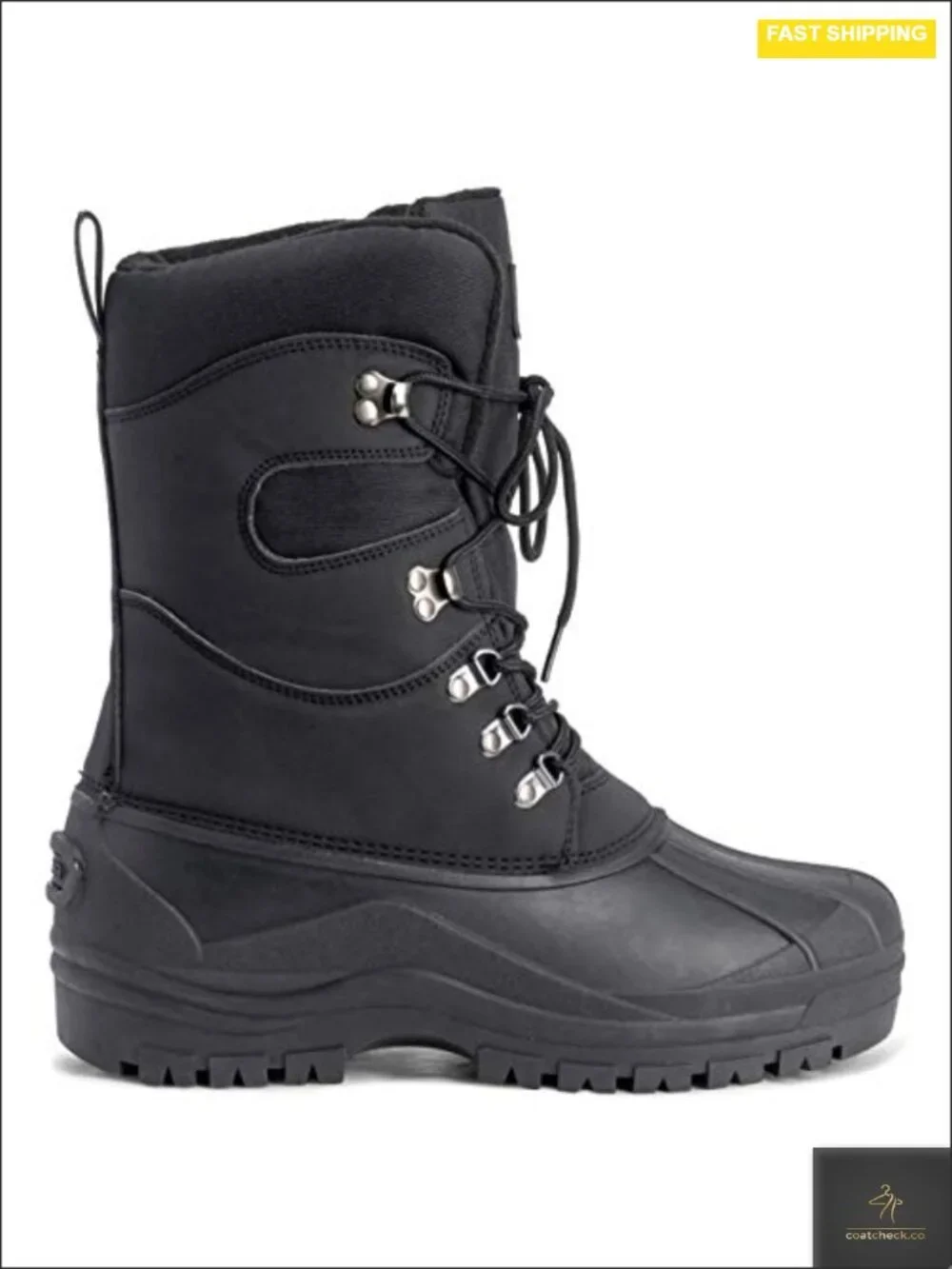 Mens Insulated Snow Boots Waterproof Faux Fur Lined Anti-Skid Rubber Sole
